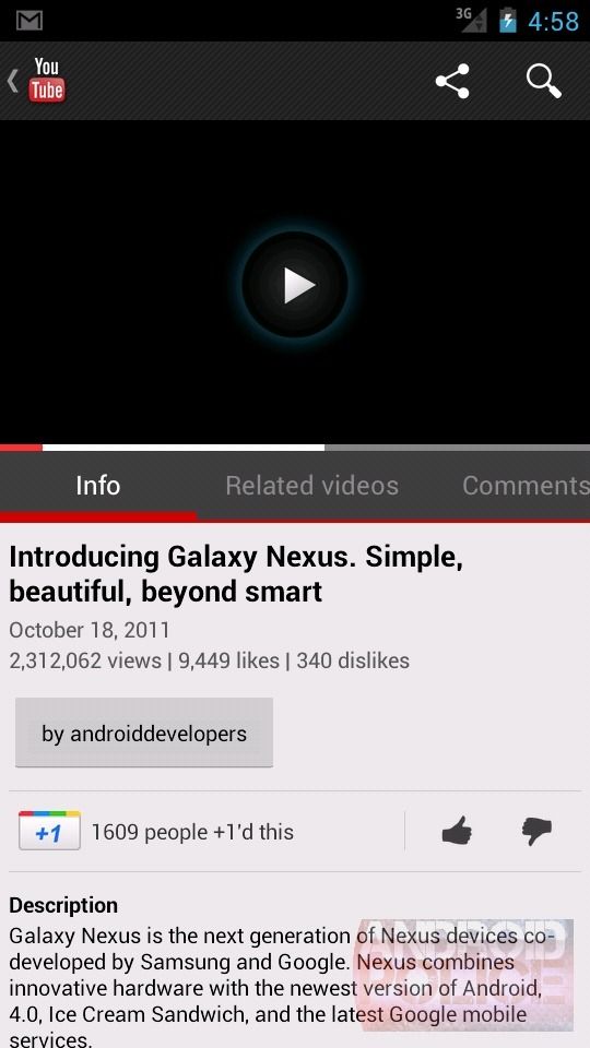 [Getting To Know Android 4.0, Part 3] YouTube Grows Up