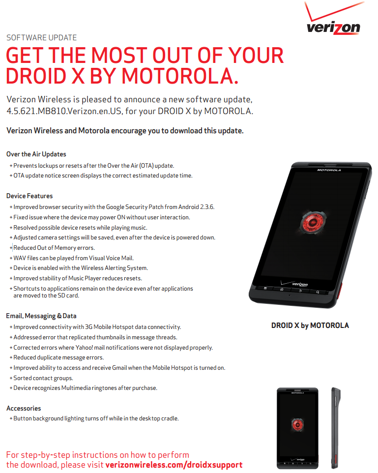 Droid X OTA Update (Build 4.5.621) Rolling Out Now, Brings Bug Fixes A ...