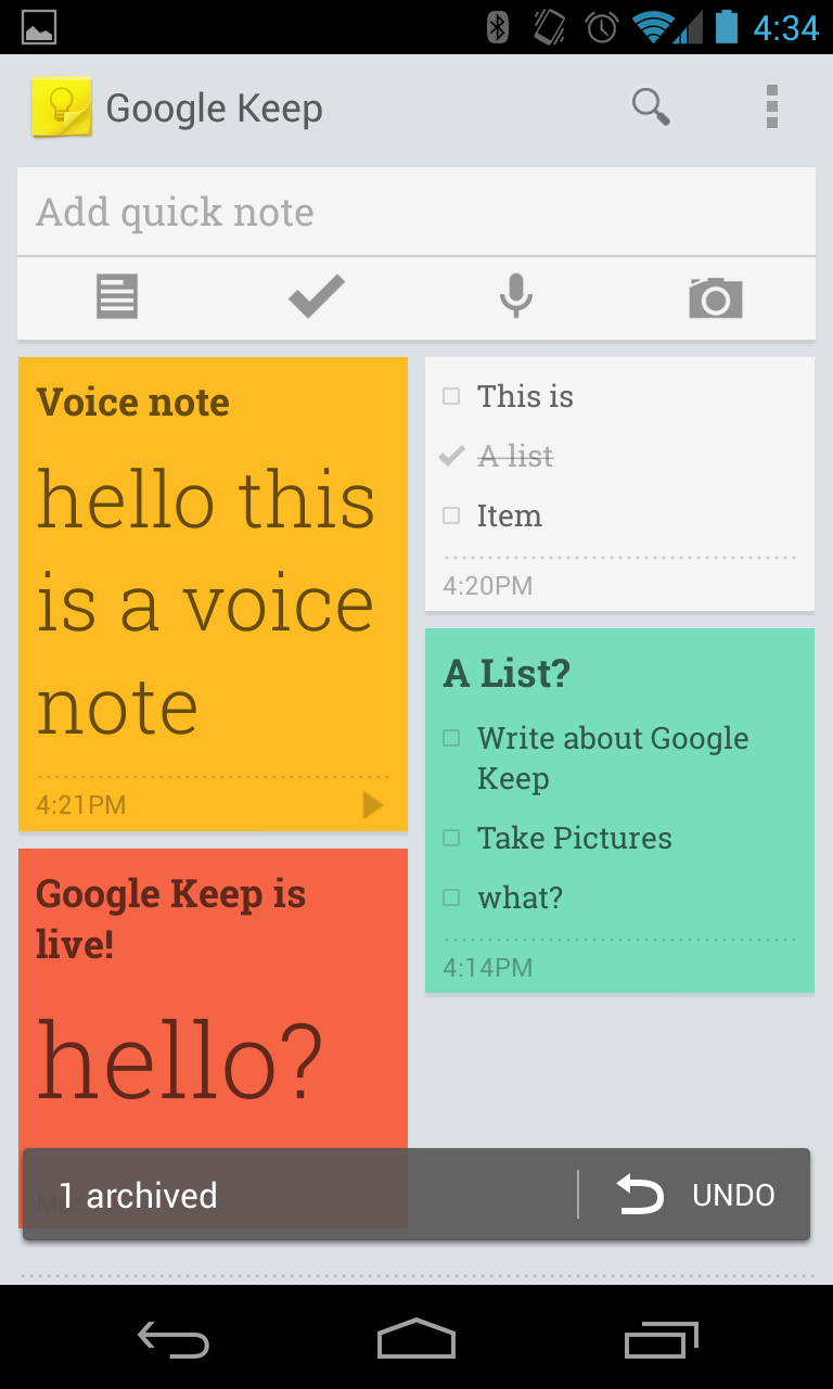 Hands-On With Google Keep For Android: Notes, Checklists, Voice Notes ...