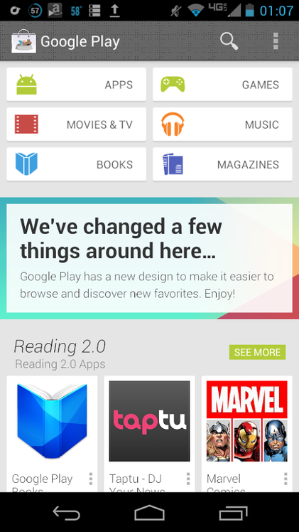 Play Store Layout Recently Front Page Of Play Store 4.0 Redesign Revealed By YouTuber