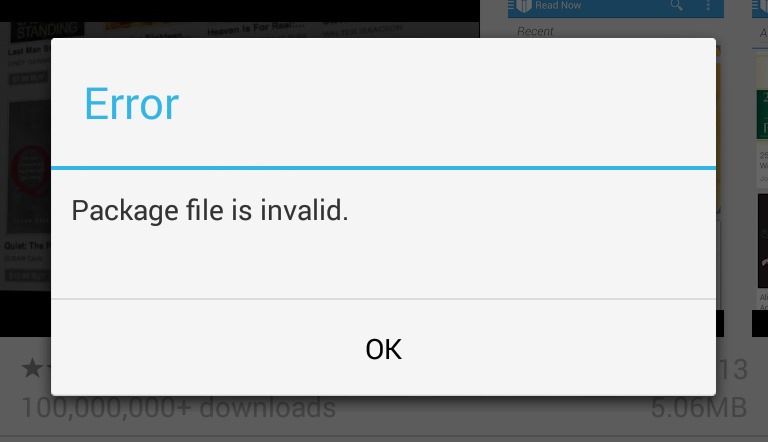 Play Store Team Acknowledges Pervasive Package File Invalid Error When ...