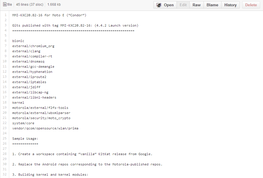 Motorola Releases Kernel Source Code For The Moto E And 4.4.2 Kernels ...