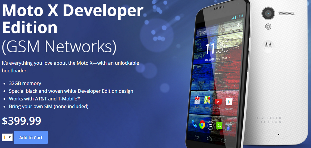 Original Moto X Developer Editions (GSM And Verizon) Receive A $50 ...