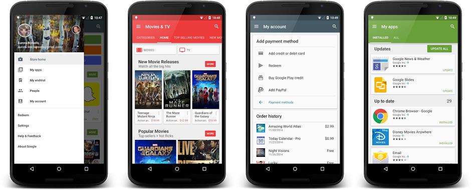Play Store v5.1.11 Rolling Out With Full-Height Navigation Drawer, New ...