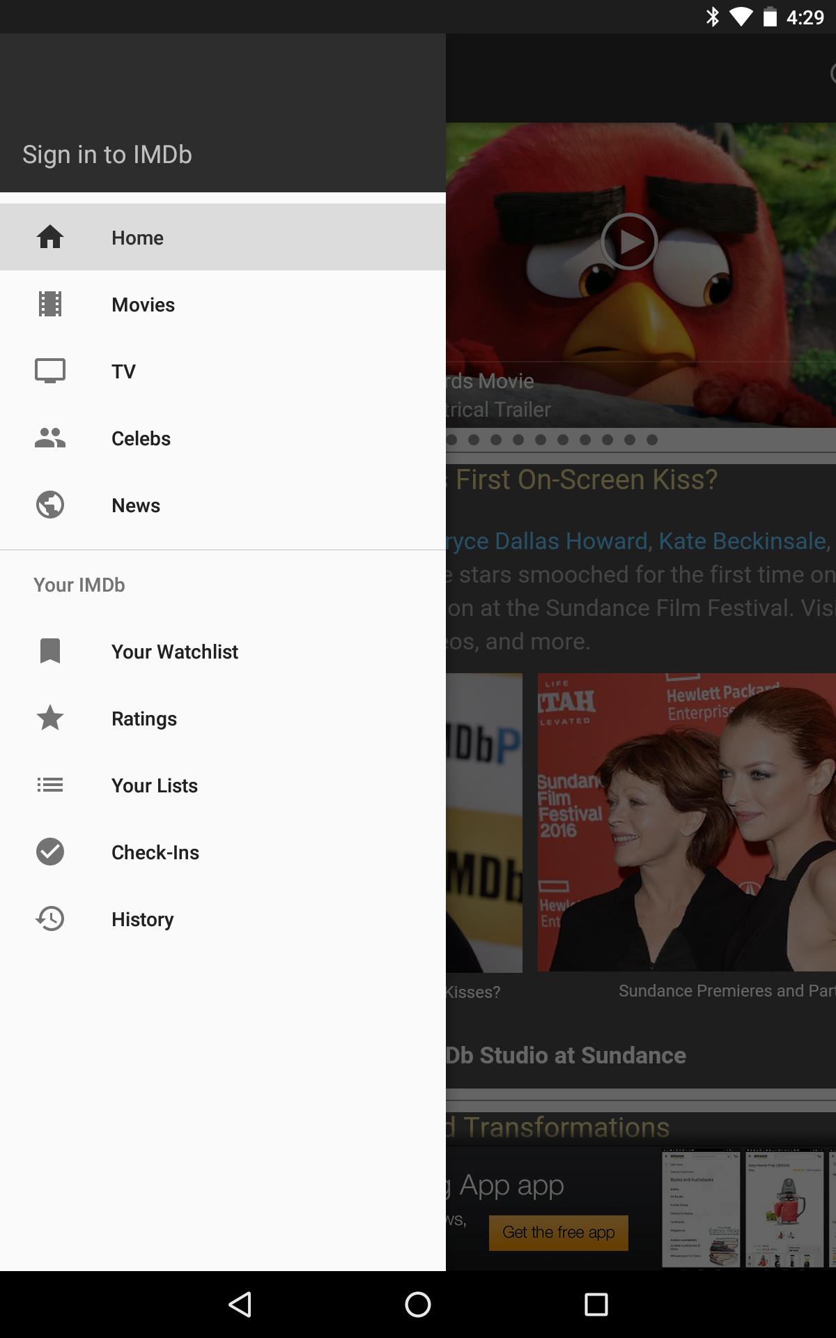 IMDb Android App Gets Material Design Updates To Action Bar, Navigation ...