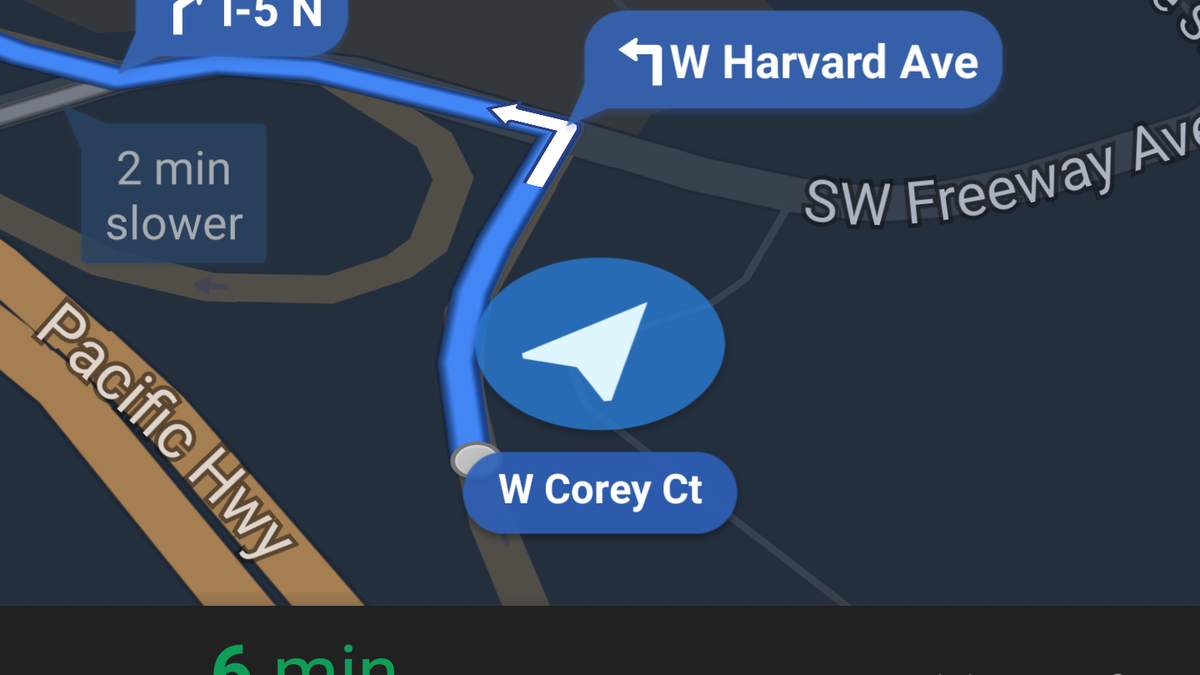 Google Maps Navigation Bubbles Containing Street And Exit Names Are ...
