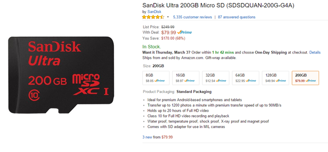 [Deal Alert] The $80 200GB SanDisk MicroSD Card Is Back On Amazon ...