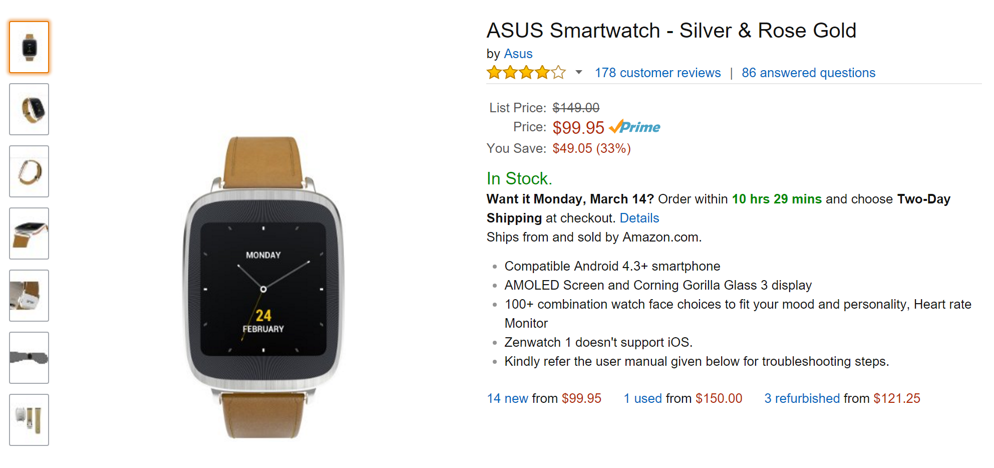 Asus zenwatch hot sale 3 refurbished