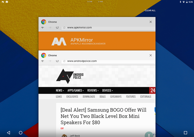 Android N Developer Preview 3 Allows Side By Side Chrome Windows In ...