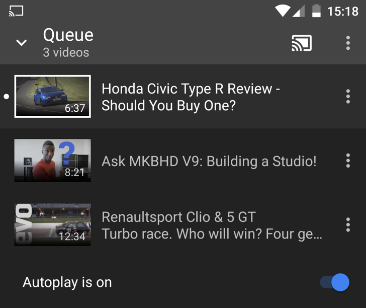 A New Chromecast Queue Design In YouTube For Android Is Rolling Out