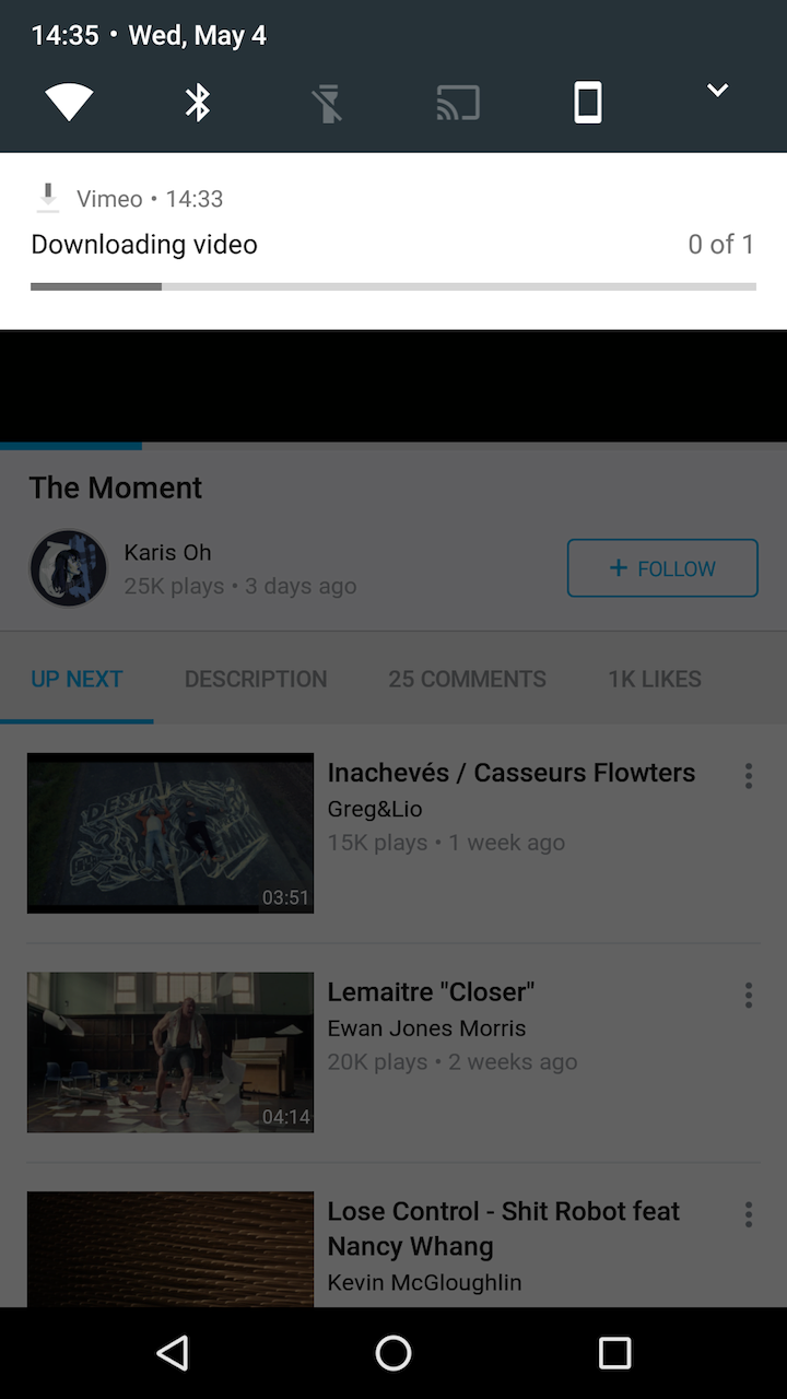 Vimeo 2.2. Introduces Offline Video Caching And Playback