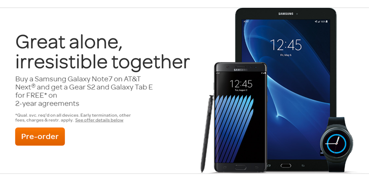 Galaxy Note7 up for pre-order at AT&T, Verizon, T-Mobile, and Sprint ...
