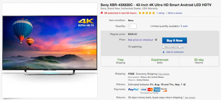 [Update: $549.99] Deal Alert: Sony 43