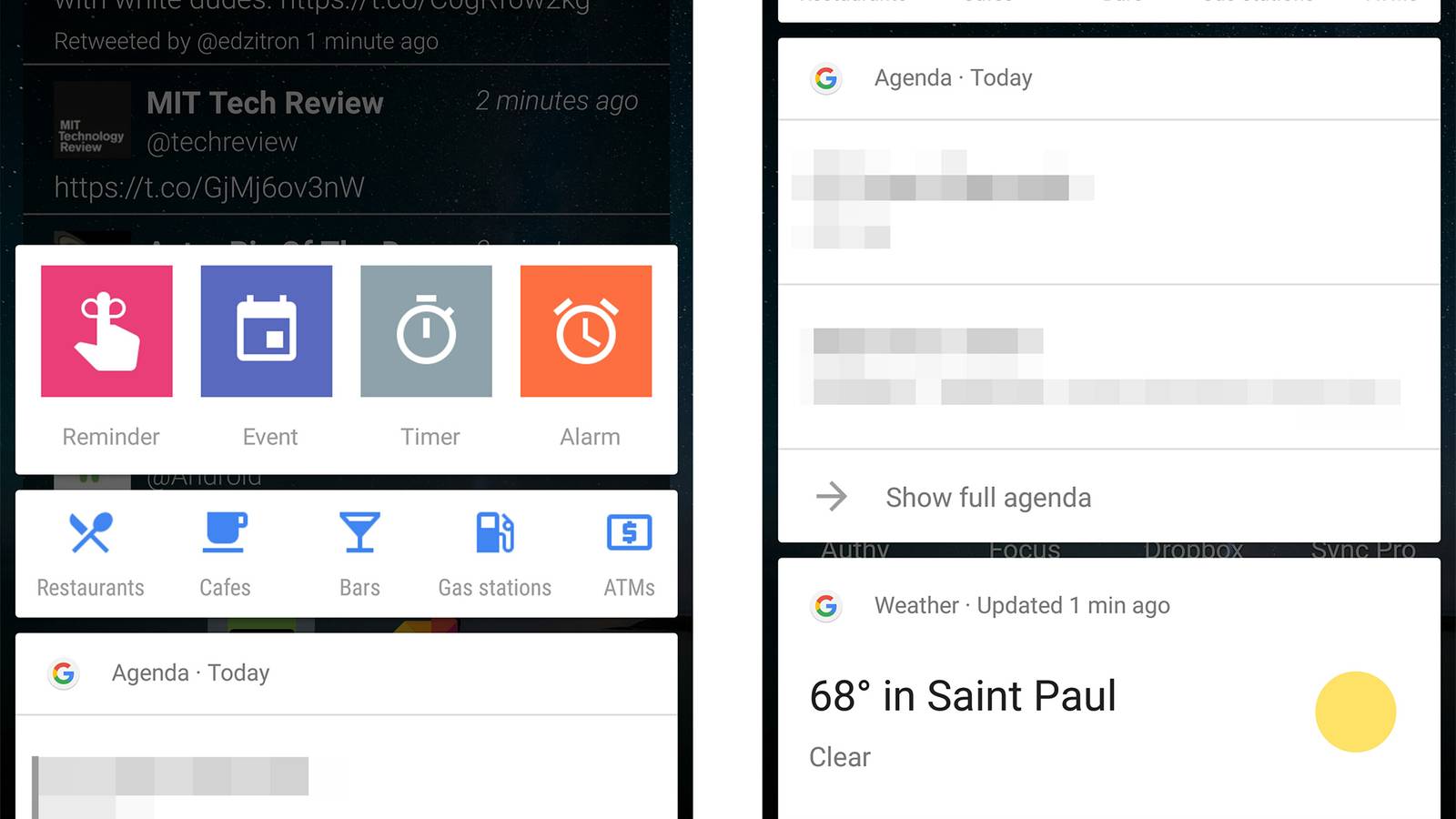 Google has started testing Now cards in Google Now on Tap