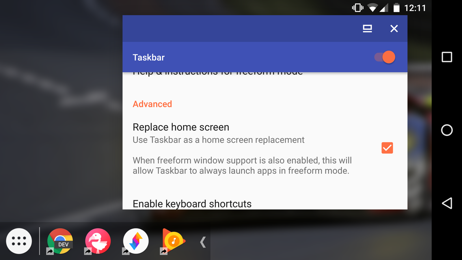 Taskbar updated to version 1.2, can now completely replace your home screen