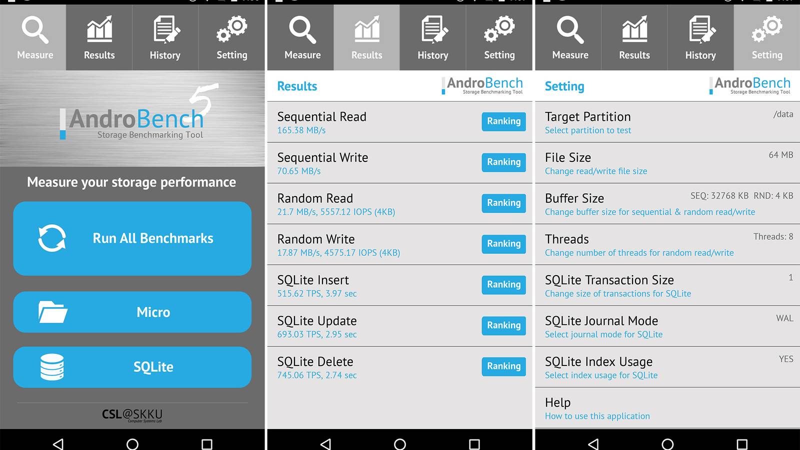Androbench updated to v5.0 with a less ugly UI and fixed Pixel benchmarks