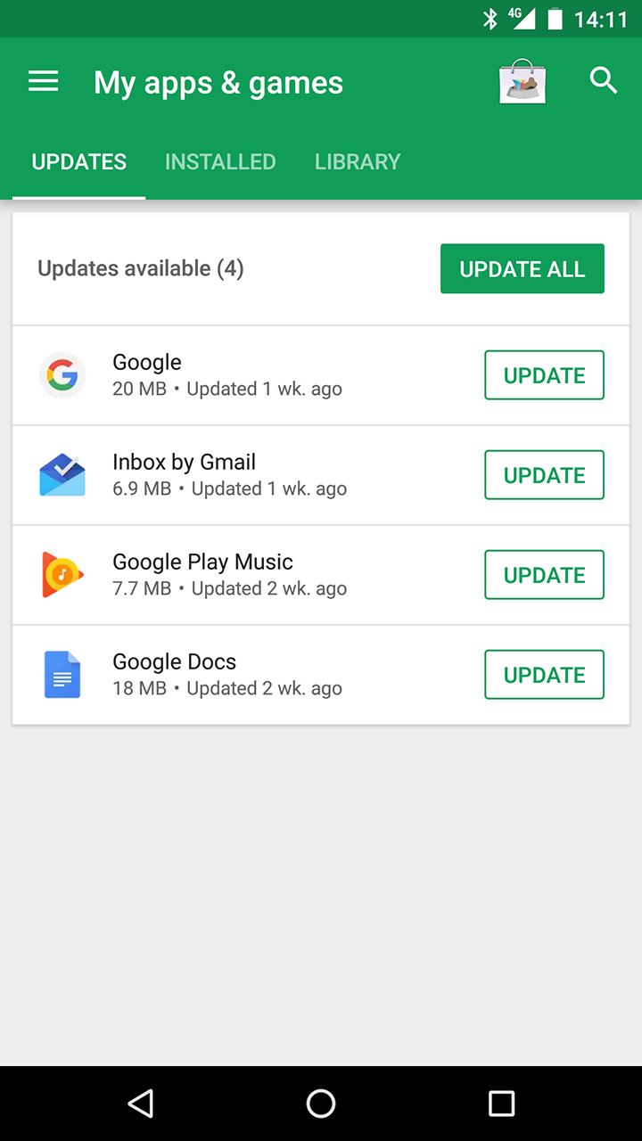 Play Store testing new My Apps screen with separate Updates tab and ...