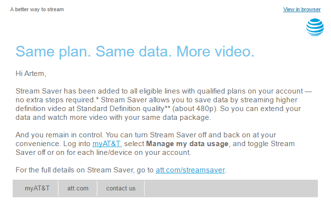 AT&T is rolling out Stream Saver feature, but you can easily turn it off