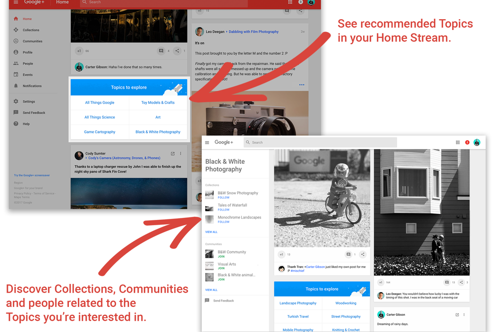 Google+ adds recommended 'Topics' to your home stream