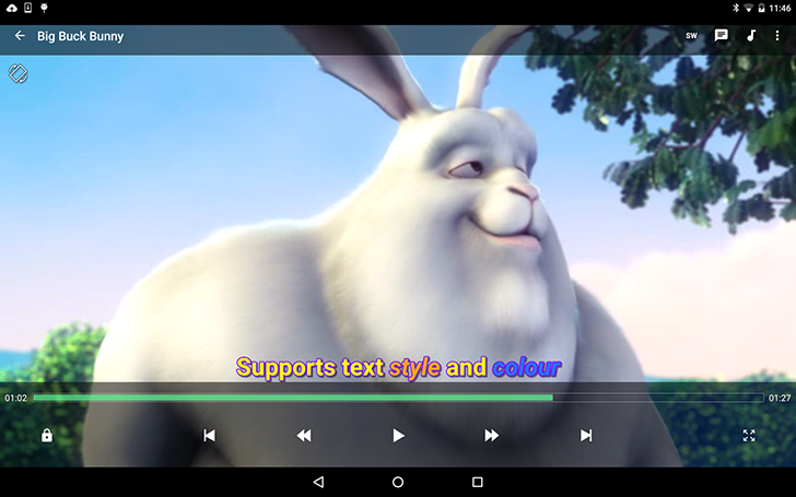 Watching Big Buck Bunny on MX player 