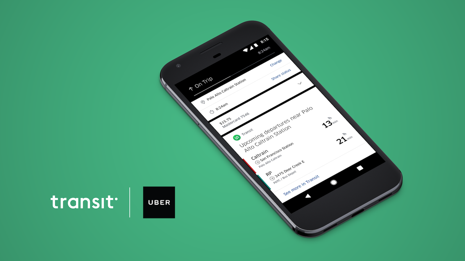Uber links up with Transit to show upcoming train departures from your ...