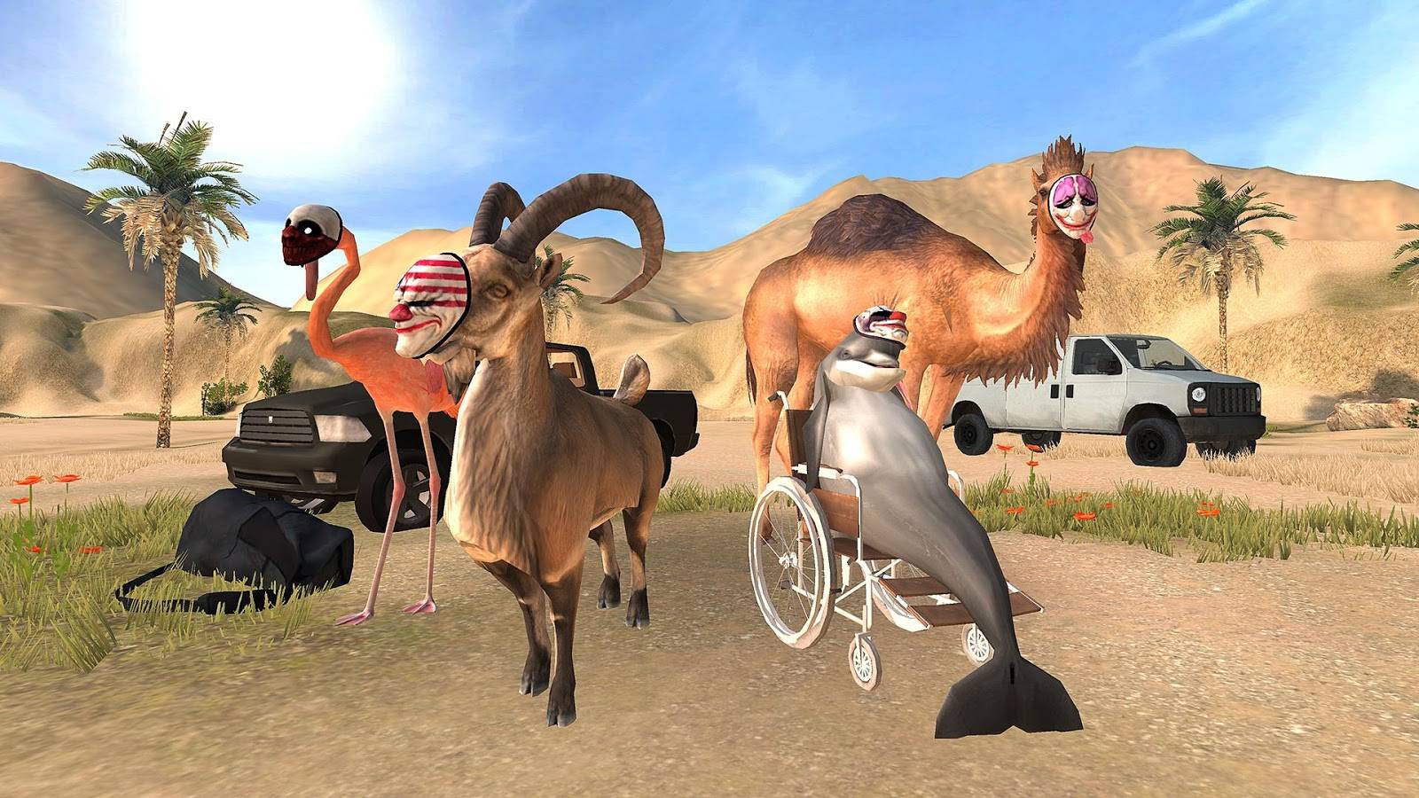 Goat Simulator PayDay arrives on Android in a stolen car