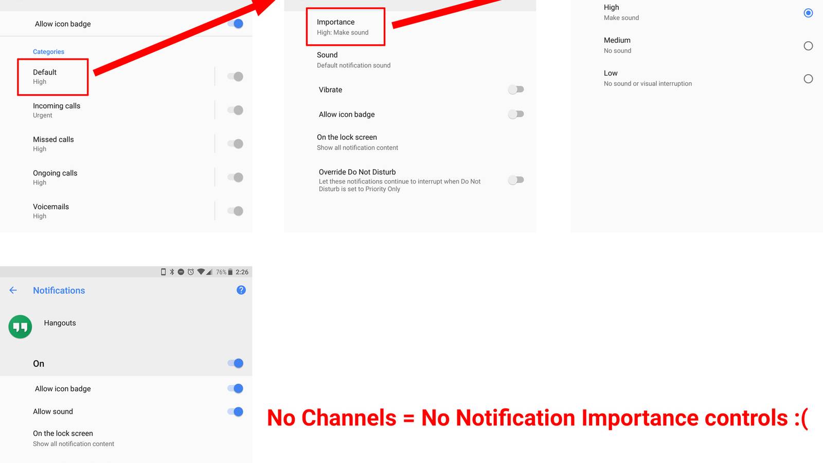 Notification importance controls won't work for most apps in Android O ...