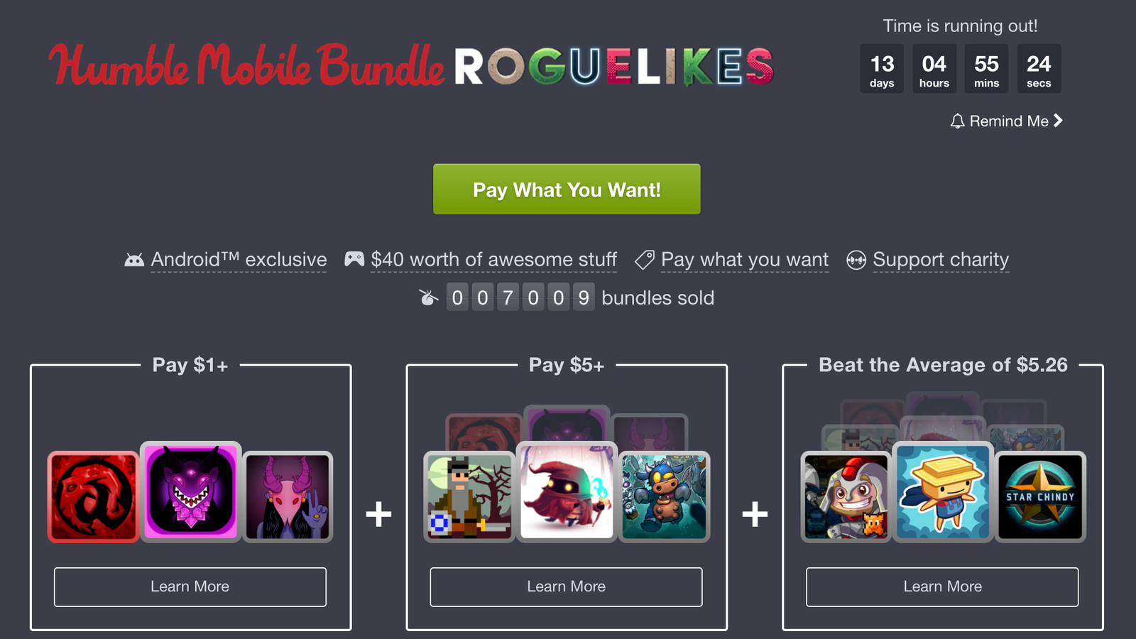 Humble Bundle's latest mobile offering is a set of 9 great roguelike games