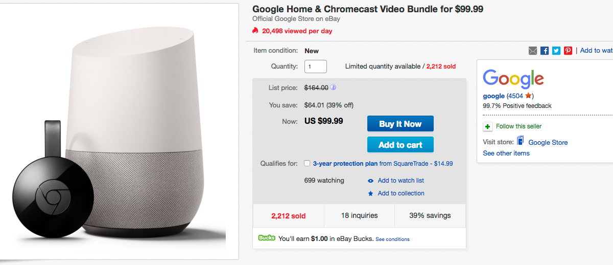 [Deal Alert] Get a Google Home and Chromecast bundle for $99.99 ($65 ...