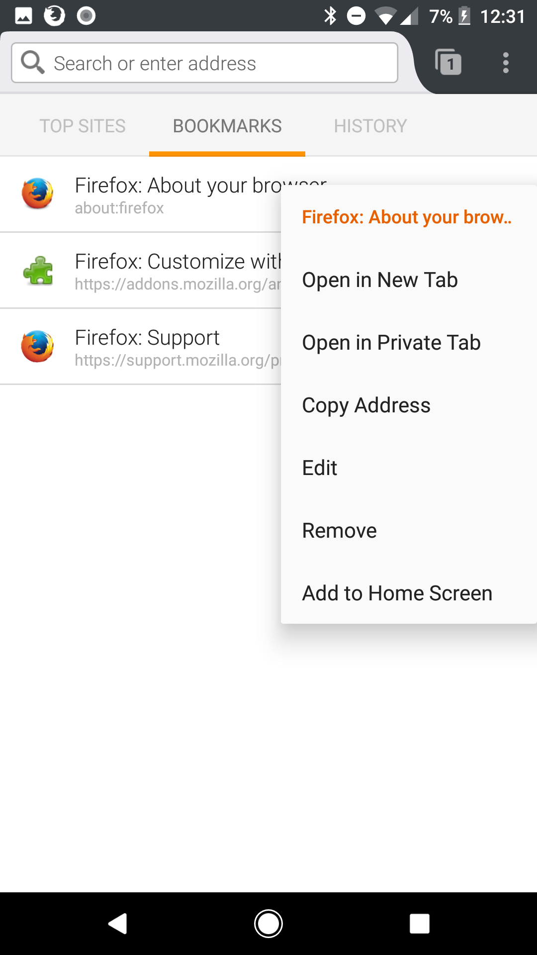 Firefox Nightly for Android has an improved bookmark manager