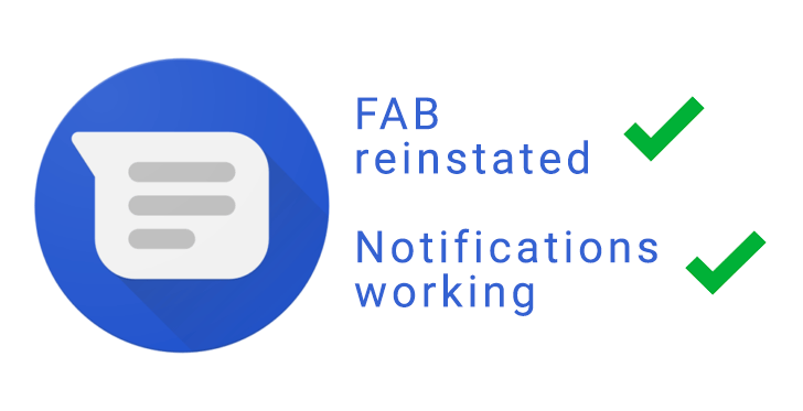 Android Messages updated again, reinstating the FAB and potentially ...