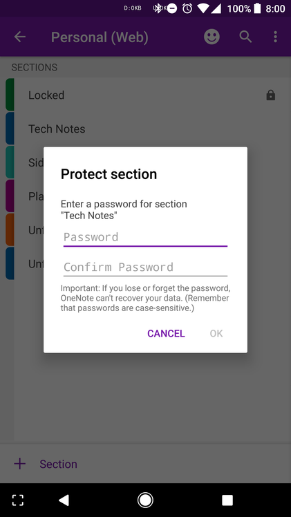 Onenote Qr Card OneNote adds fingerprint security and the ability to create password ...