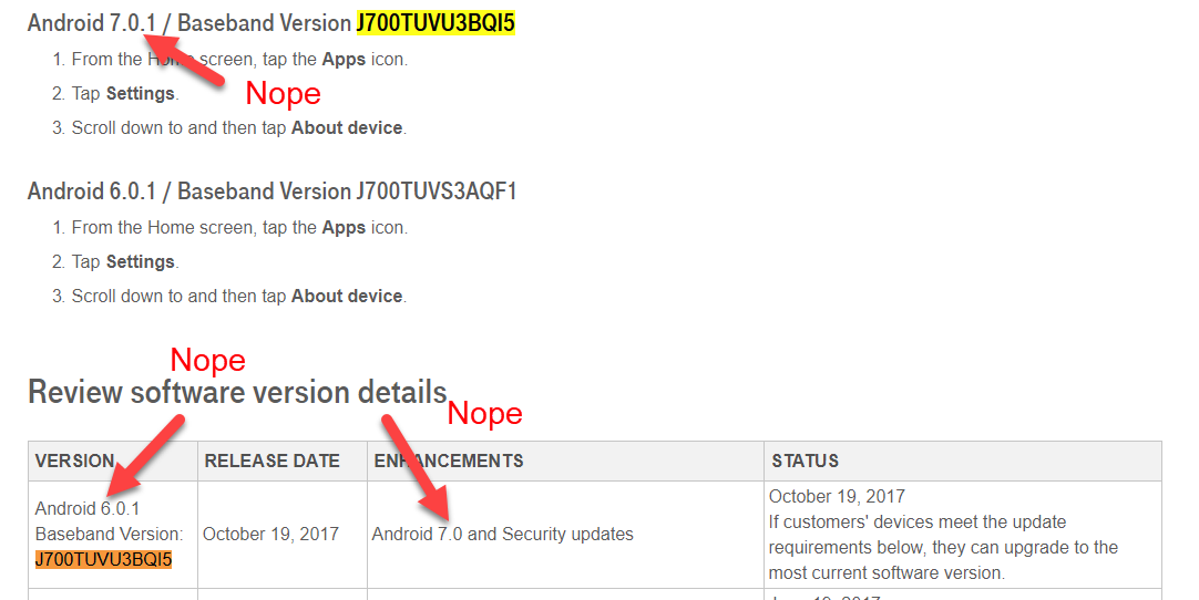 T-Mobile Galaxy J7 gets updated to Android 7.1.1 Nougat, despite ...