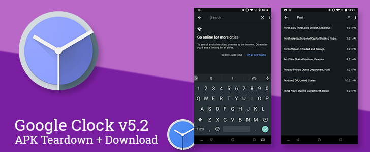 Google Clock v5.2 adds online city search, tweaks the icon, and ...