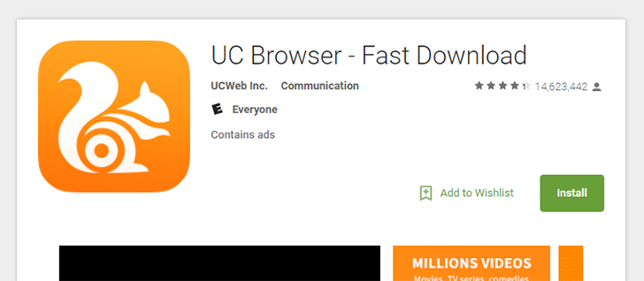 UC browser on playstore