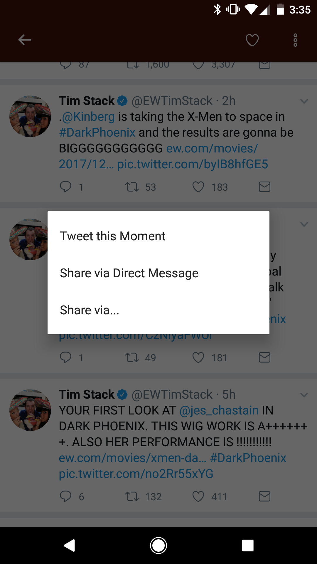 Twitter Moments are now vertically-scrolling lists