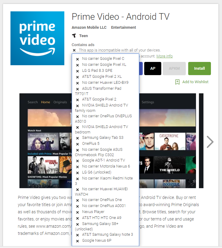[Hell hath frozen over] Amazon releases Prime Video app for Android TV