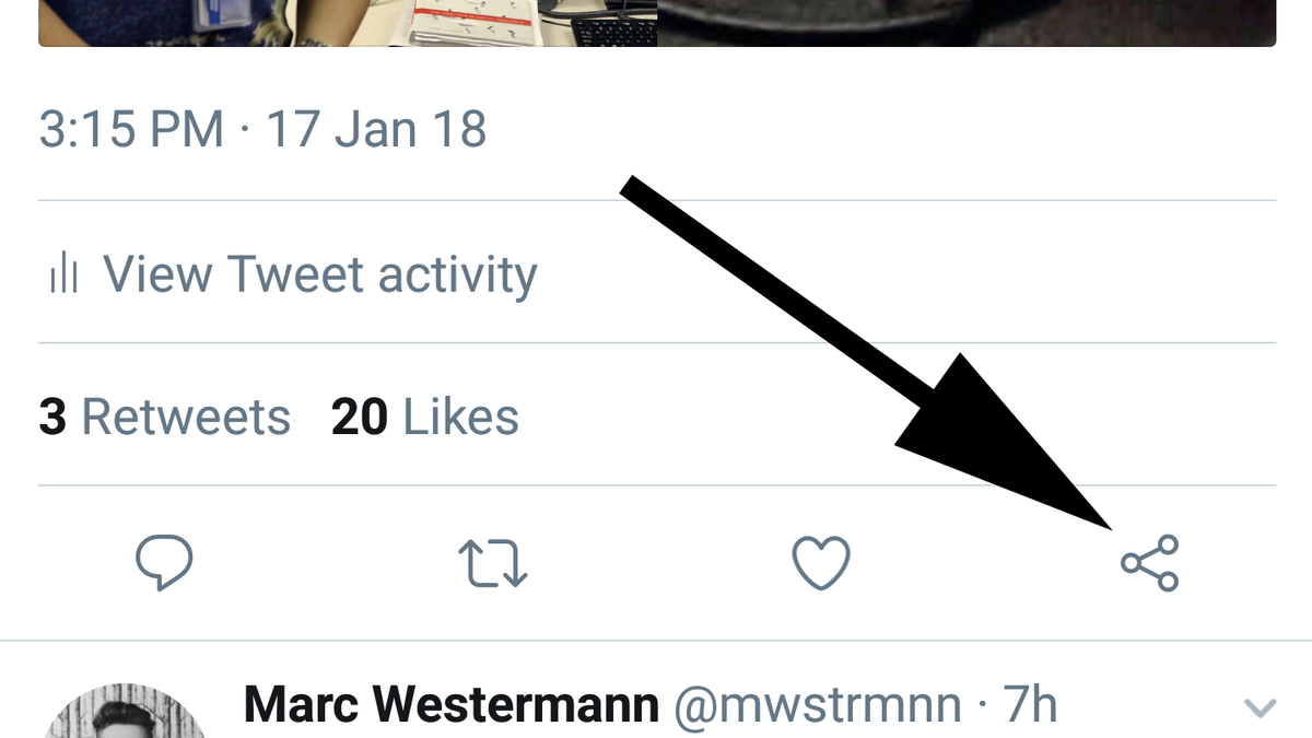 Twitter trying new share button on Android in server-side test