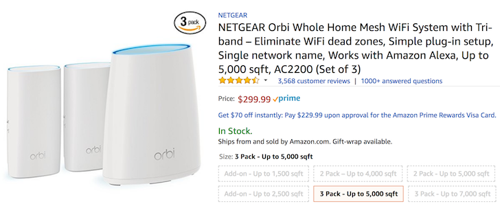 [Deal Alert] NETGEAR Orbi RBK33 AC2200 home 3-pack WiFi system $299.99 ...