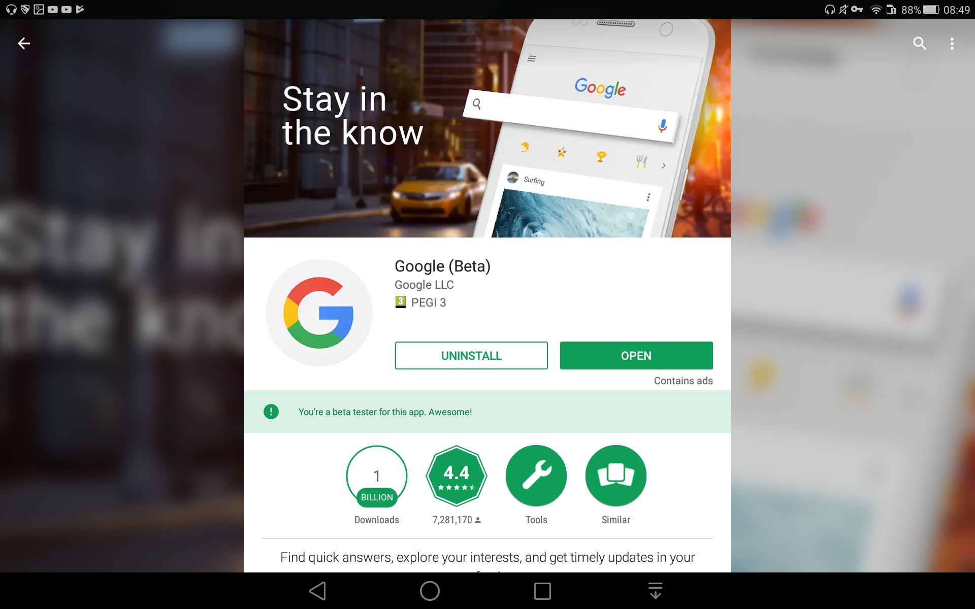 Play Store has a new app listing UI for tablets
