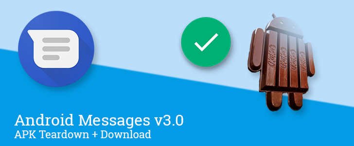 Android Kitkat Email Android Messages v3.0 drops KitKat support, prepares notification ...
