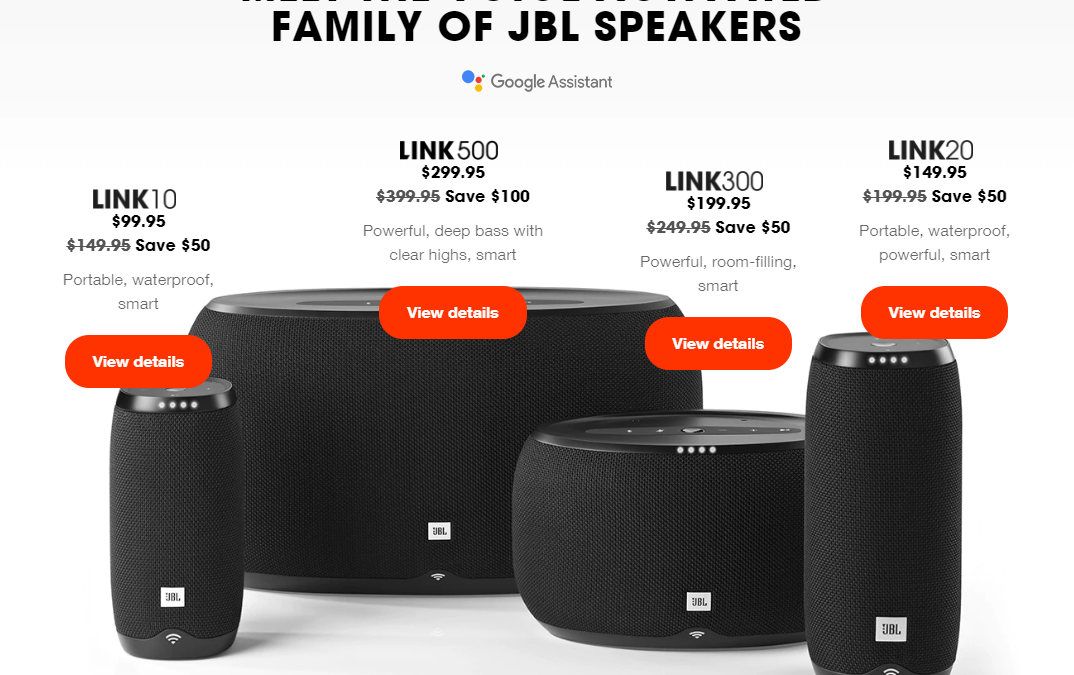 Link 300 Jbl Link 500 Price JBL、ステレオ再生のスマートスピーカー