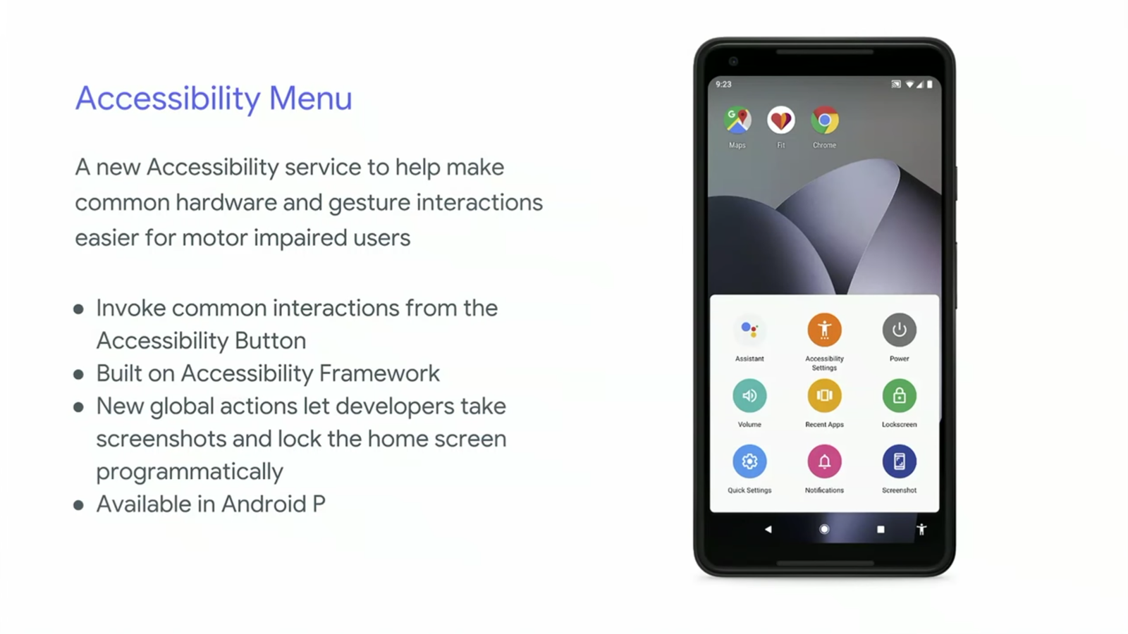 Android Accessibility Button Android P's Accessibility Menu replaces gestures and hardware buttons