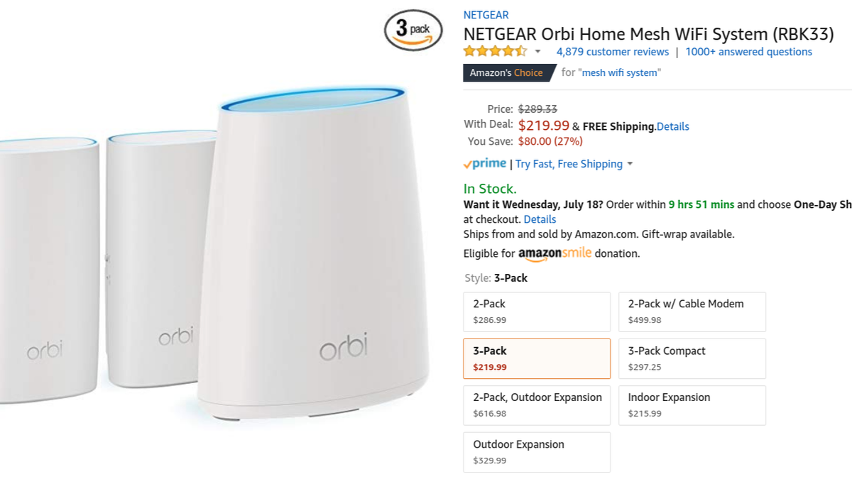 [Deal Alert] Get a Netgear Orbi RBK33 AC2200 mesh Wi-Fi 3-pack for $220 ...