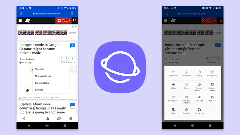 Samsung Internet Browser gets design overhaul in v9.0 [APK Download]