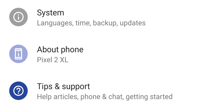 'About Phone' becomes a top-level setting with the February security update