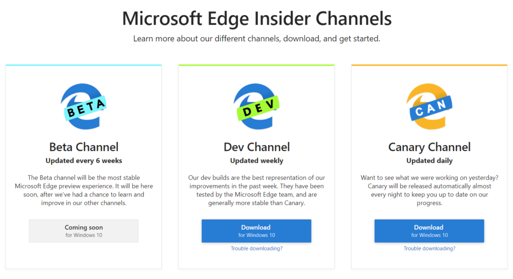 Microsoft releases first builds of Chromium-based Edge browser