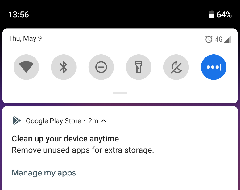 The Play Store is starting to suggest removing unused apps