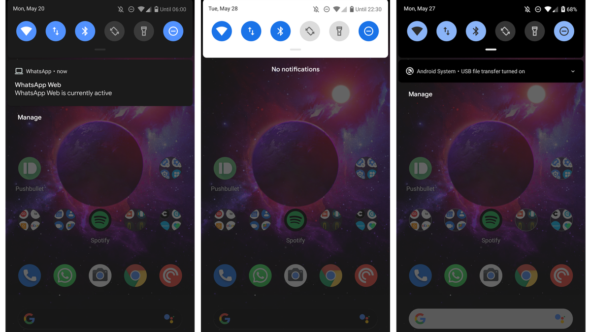 Android Q has an alternative, hidden, and sort of broken dark mode