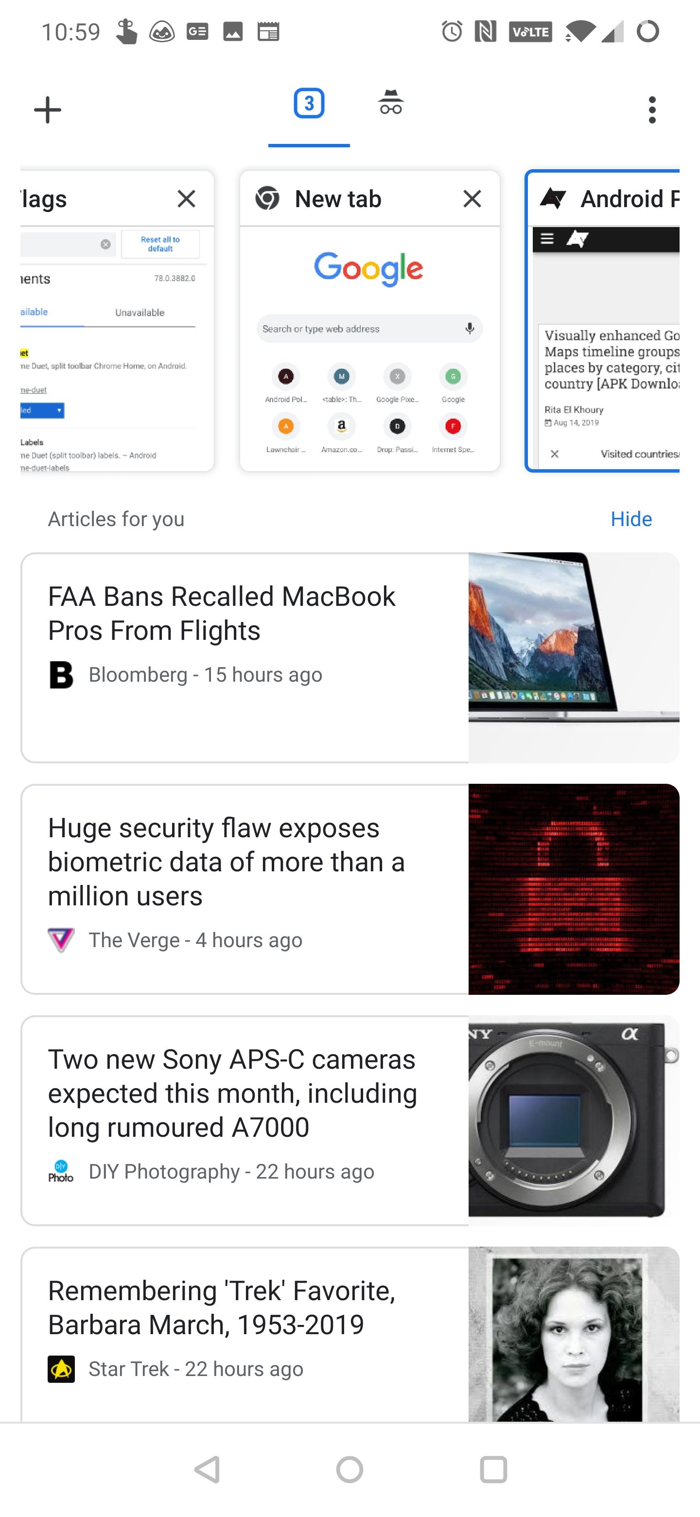 [Update: New combined Single Surface UI] Chrome tab switcher gets ...